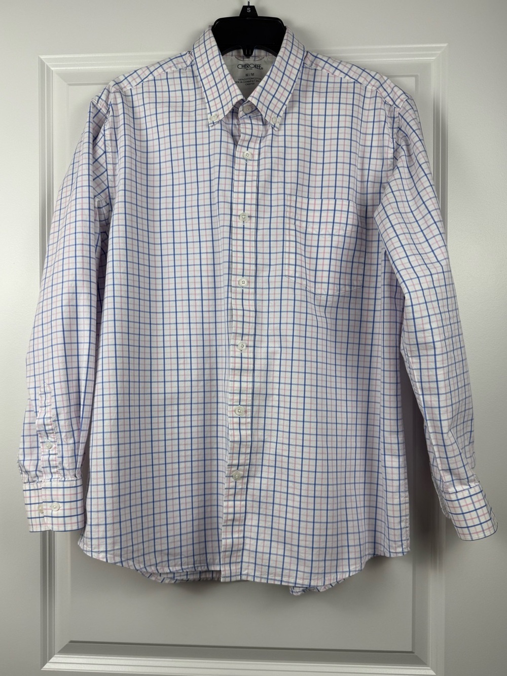 Cherokee Men's Checked Button-Down Shirt - Blue & White
